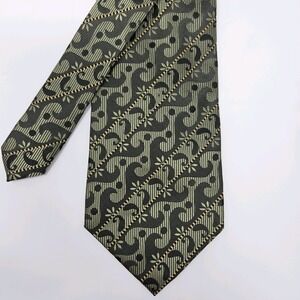 Blacker by Stanley Blacker Men's Necktie 100% Silk Green Paisley